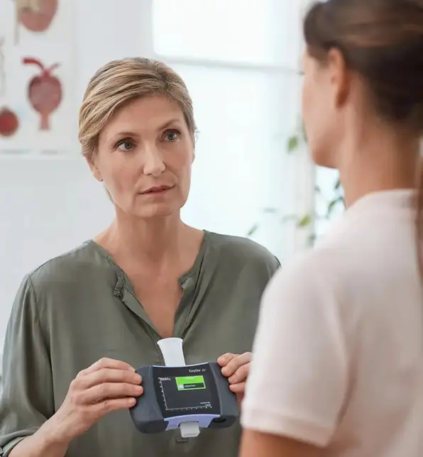 Discussing benefits of Pulmonary Function testing