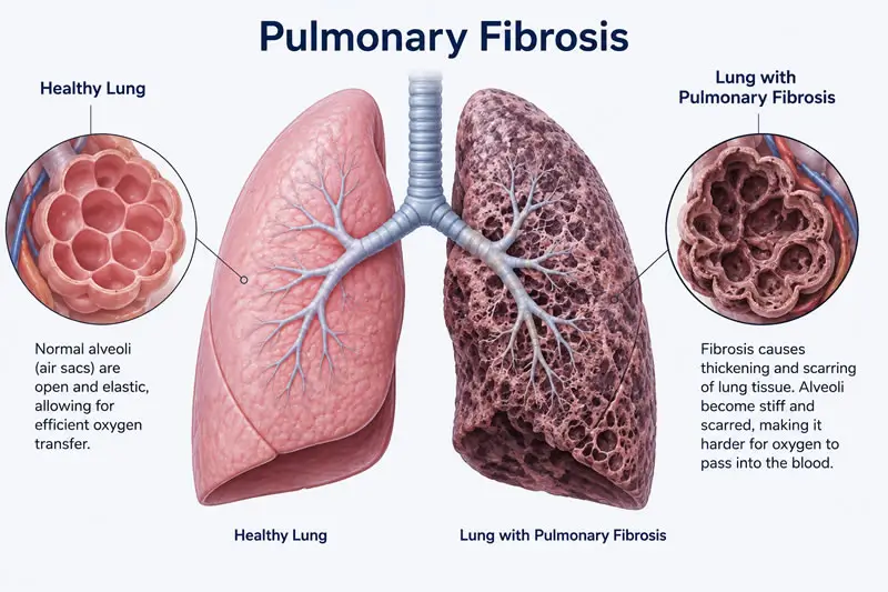 Pulmonary Fibrosis Illustration